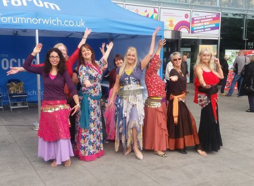 Egyptian dance outside the Forum, Norwich