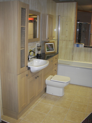 Solid oak fascia bathroom furniture