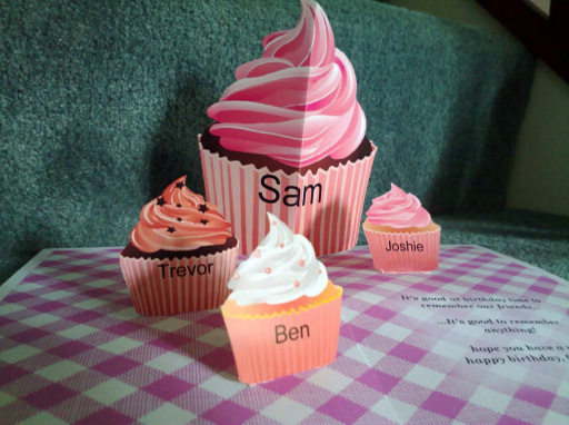 Personalised insert on cupcake theme birthday card