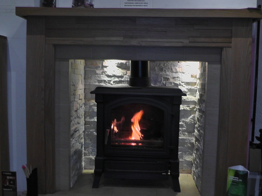 A live stove on display in our shop.
