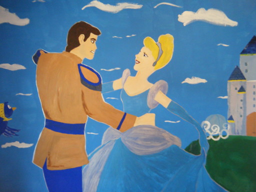 Cinderella and Prince Childrens Mural