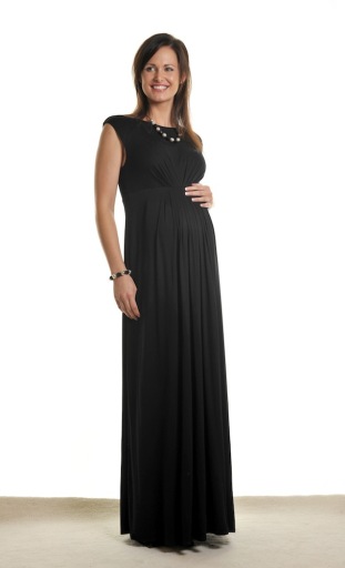 Black maxi maternity dress