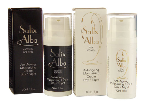 Salix Alba Anti-Ageing Moisturising Cream for women, Salix Alba Maximus Anti-Ageing M for men, 30ml