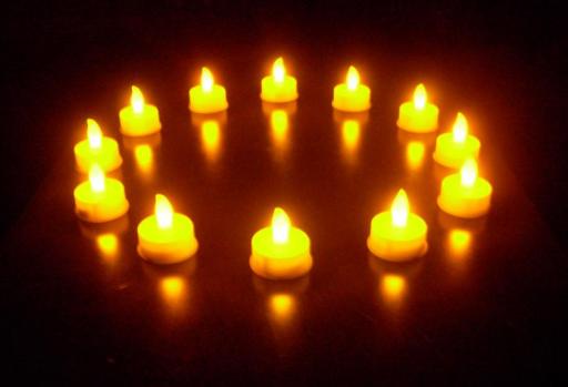 Yellow LED Tea Lights - flicker with a warm glow like real candles!