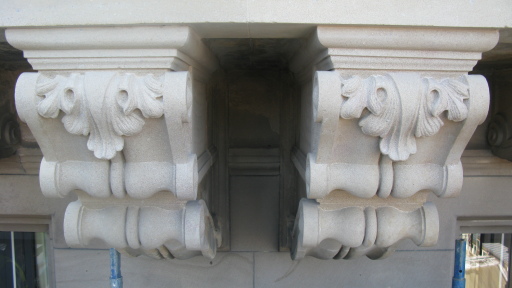 New carved stones at the Scotsman Steps, Edinburgh.