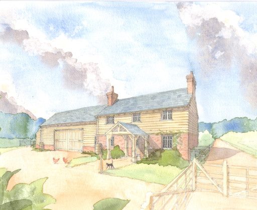 Perspective of a new farm dwelling in Dorset