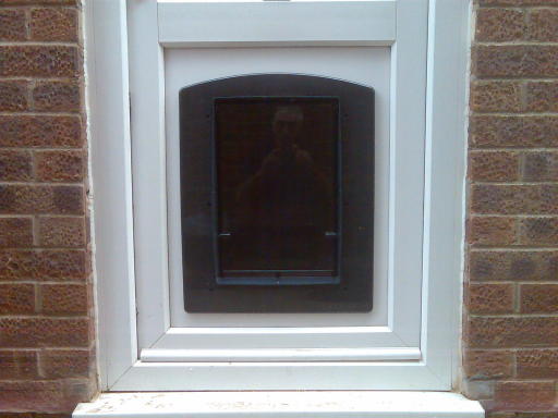 large dog flap fitted into upvc door