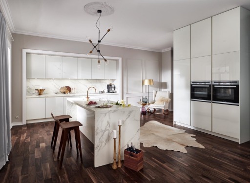 Contemporary Kitchen handle less Staffordshire