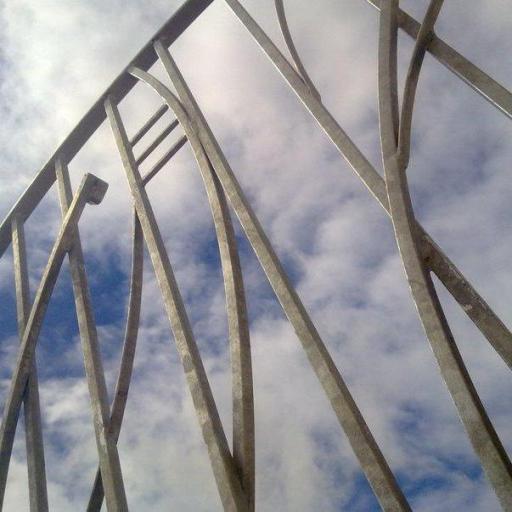 contemporary galvanised steel gate