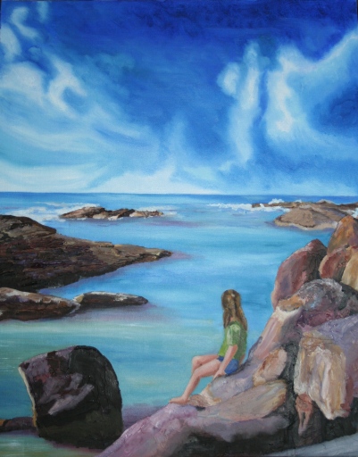 He will be home soon - sky, rock and people - what more is needed