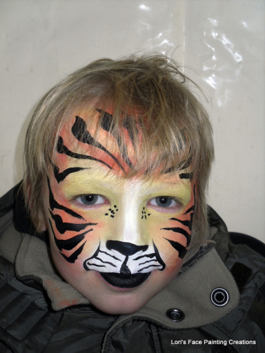 Lori's Face Painting Creations. Tiger Face