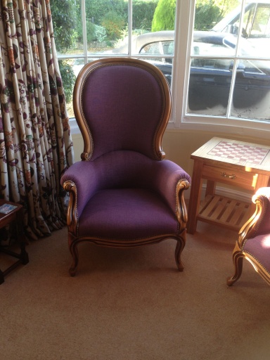 Reupholstery with close studded finish
