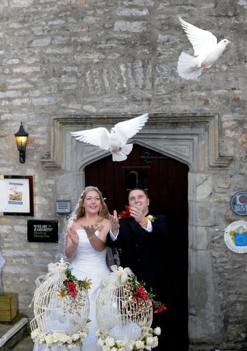 Dove Release at The Great House Laleston, Bridgend. Image 1st Choice Photography