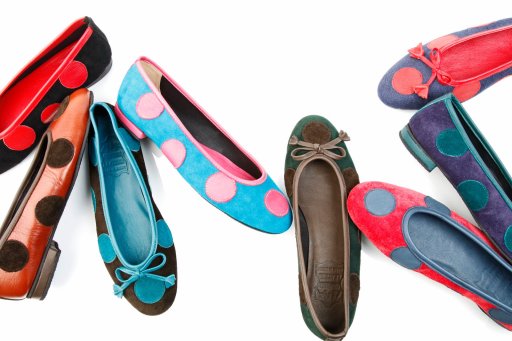 Zinnia Spotty Dotty pretty suede &amp; leather ballerina pumps