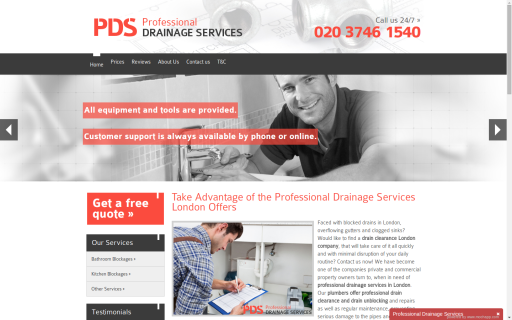 Professional Drainage Services Website