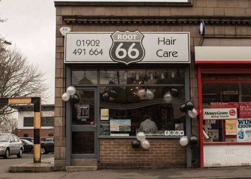 Outside of the salon at ROOT 66 in hall street bilston