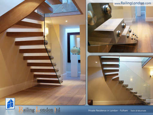 Floating stairs and glass balustrade