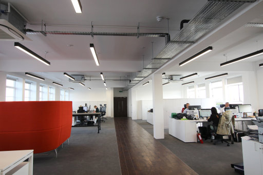 contemporary suspended office lighting