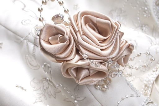 satin rose and crystal side tiara