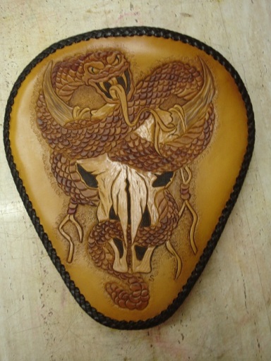 Rattle Snake and Steer Skull Seat