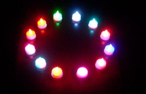 Multi-colour Changing LED Tea Lights - add a splash of colour!