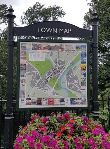 Monmouth Town Map, design of map and adverts.