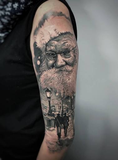 stunning Christmas London Blue Lady Tattoo 