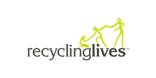 Recycling Lives Logo- Support. Inspire. Employ.