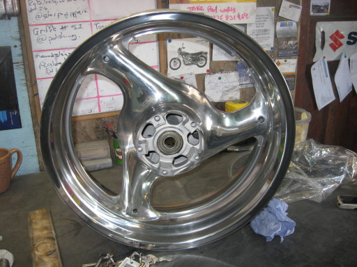 Highly polished suzuki gsxr wheel