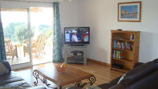 Living room with SKY HDTV