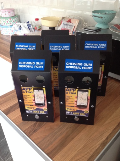 chewing gum disposal bins
