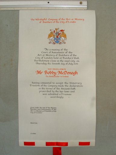 Scroll for the Worshipful Company of Butchers