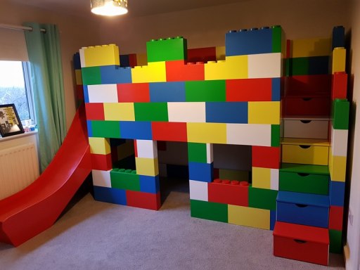 Lego Block Playhouse Bed With A Slide