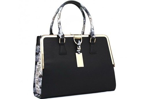 black tote fashion handbag