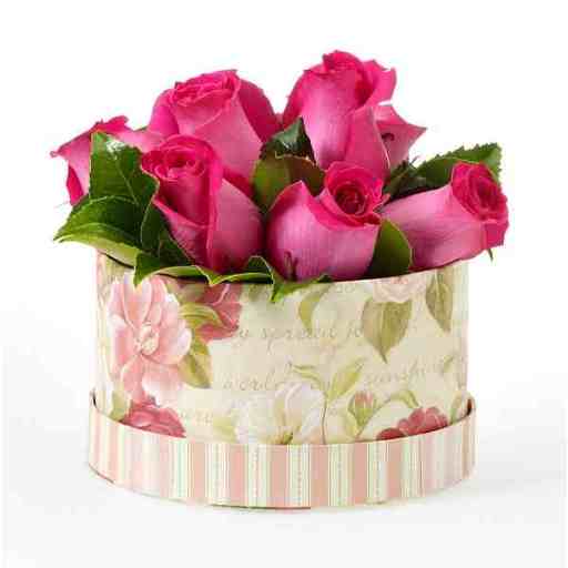 hatbox of roses