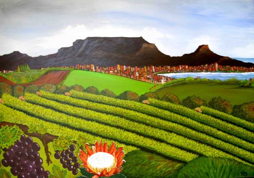 Painting of Cape Town Winelands