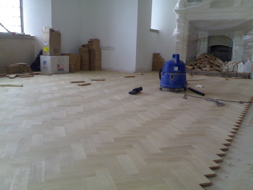 Quarter sawn Oak being laid