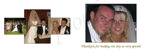 personalised wedding thank you card