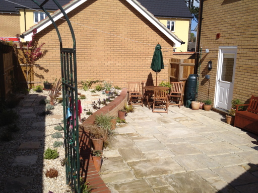 A garden built from scratch in a new build