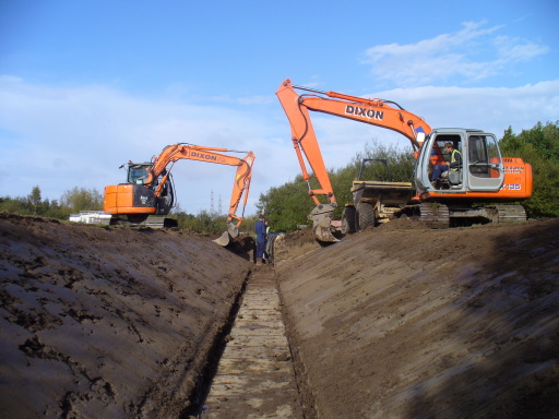Creation of watercourse on golf course