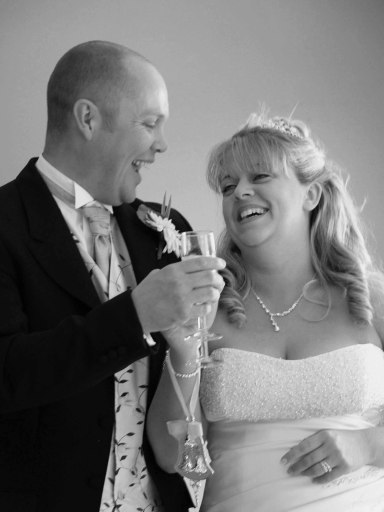 Wedding photo Bride and Groom black and white image
