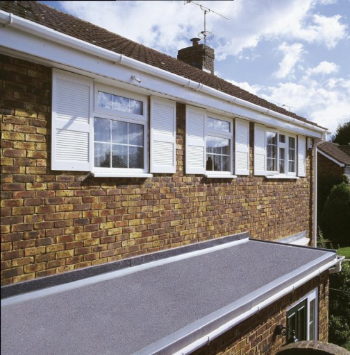 GRP flat roof with slate chippings