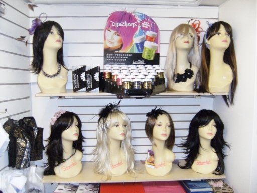 Synthetic hair pony clamps.