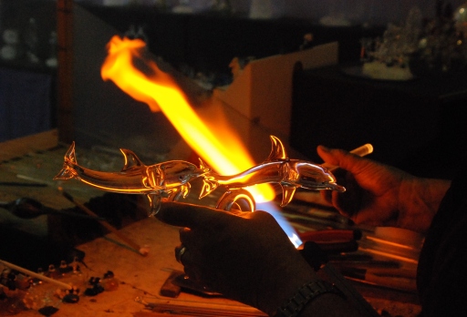Glass Blowing in Tenby.