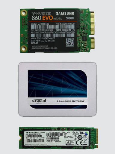 All types of SSD installed