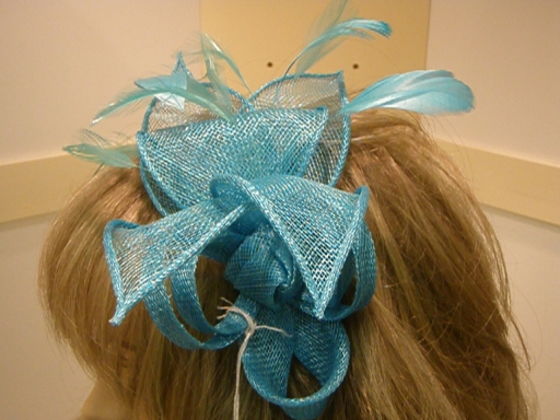 comb fascinator turquoise shown 36 colours available at pebbles(grimsby\)