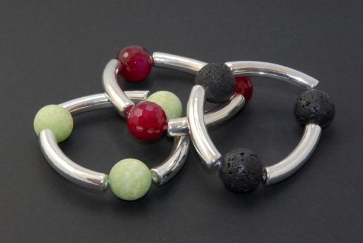 Silver tube bracelets