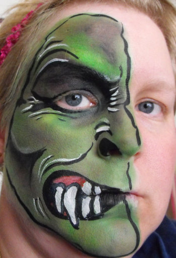 Fanciful Faces in Doncaster does Half Monster Face