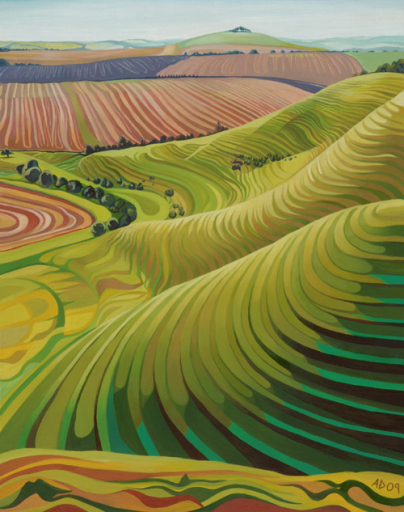 Wiltshire Landscape. Original painting by Anna Dillon