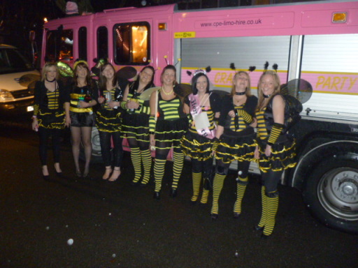 pink fire engine for girls night outs.hen party